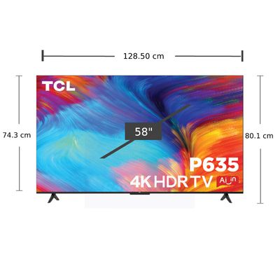 TCL TV P635 UHD LED (58", 4K, Google TV, 2023) 58P635