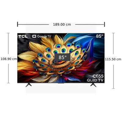 TCL TV 85C655 Google TV 85 Inch 4K UHD QLED 85C655 2024