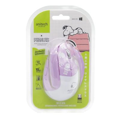ANITECH Wireless Mouse Snoopy (Purple) SNP-W235-PU