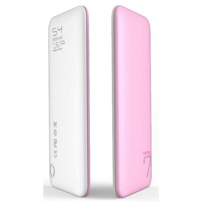 PURIDEA Power Bank (6,600 mAh, Pink/White) S4