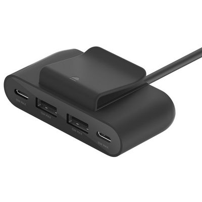 BELKIN Boost Charge ฮับ USB Power Extender (4 พอร์ต, 30 วัตต์, สีดำ) รุ่น BUZ001BT2MBKB7