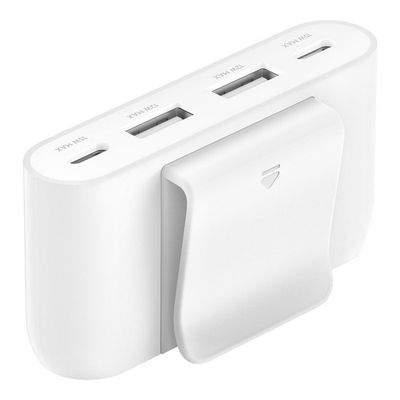 BELKIN Boost Charge ฮับ USB Power Extender (4 พอร์ต, 30 วัตต์, สีขาว) รุ่น BUZ001BT2MWHB7