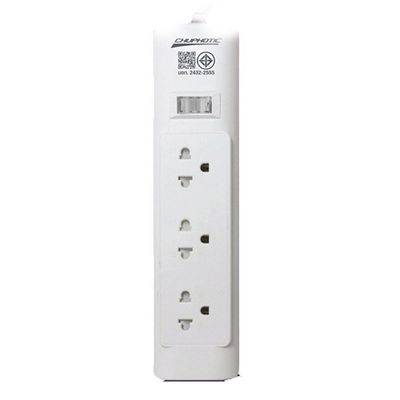 CHUPHOTIC Buy 1 Get 1 Free Power Strip (3 Outlet, 1 Switch, 3M, White) P33-2