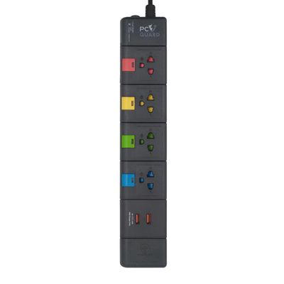 STORM Power Strip (4 Outlet, 4 Switch, 2 USB, 5M, Black) PGU145C
