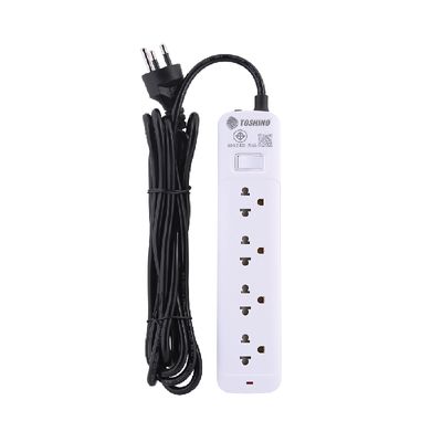 TOSHINO Power Strip (4 Outlet, 1 Switch, 3M, White) SO-43 (WH)