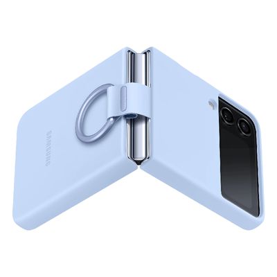 SAMSUNG Silicone Cover with Ring For Galaxy Z Flip4 (Arctic Blue) EF-PF721TLEGWW