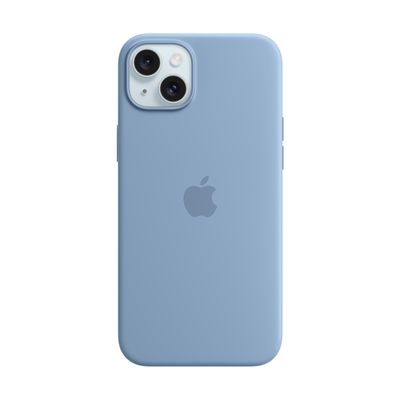 APPLE เคสซิลิโคนสำหรับ iPhone 15 Plus พร้อม MagSafe (สีฟ้าวินเทอร์)