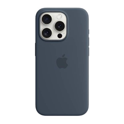 APPLE iPhone 15 Pro Silicone Case with MagSafe (Storm Blue)