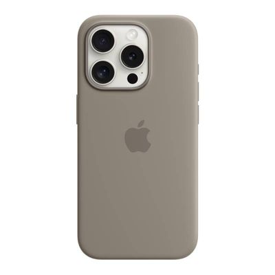 APPLE เคสซิลิโคนสำหรับ iPhone 15 Pro พร้อม MagSafe (สีเทาโคลน)