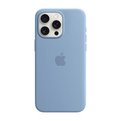 APPLE iPhone 15 Pro Max Silicone Case with MagSafe (Winter Blue)