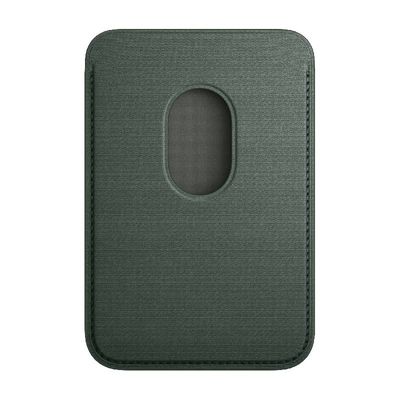 APPLE เคสผ้า FineWoven แบบกระเป๋าสตางค์สำหรับ iPhone พร้อม MagSafe (สีเขียวเอเวอร์กรีน)
