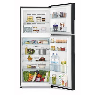HITACHI Double Doors Refrigerator (12 Cubic, Glass Black) R-VGX350PF GBK