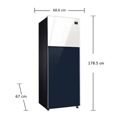 SAMSUNG Double Door Refrigerator (13.6 Cubic, White/Navy) RT38K50658A/ST