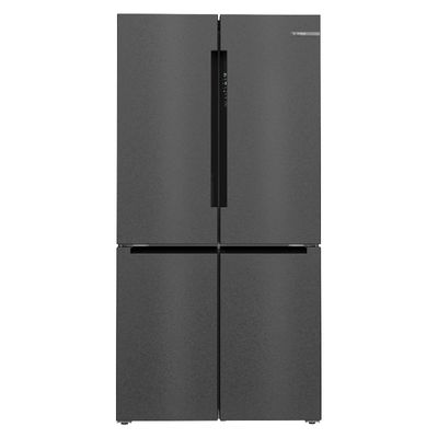 BOSCH ตู้เย็น 4 ประตู (19 คิว, สีดำ-ป้องกันลายนิ้วมือ) รุ่น KFN96AXEA