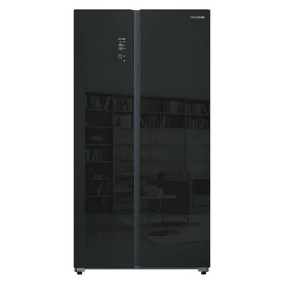 HISENSE ตู้เย็น Side by Side 21.5 คิว Inverter (สี Mirror Black Glass) รุ่น RS808N4TBMU