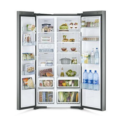 HITACHI Side by Side Refrigerator (21 Cubic, Glass Silver) R-S600PTH0 GS