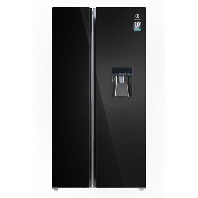 ELECTROLUX Side by Side Refrigerator UltimateTaste 700 (21.80 Cubic, Black Glass) ESE6645A-B