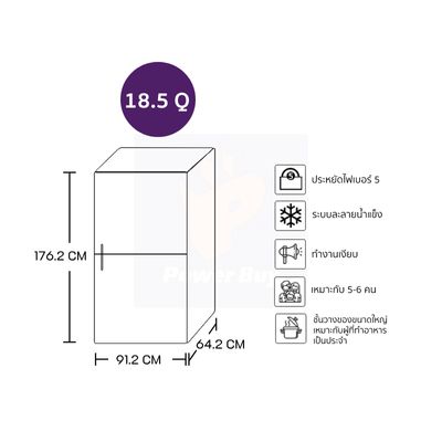 HITACHI Side by Side Refrigerator 18.5 Cubic Inverter (Dark Inox) HRSN9552DDXTH