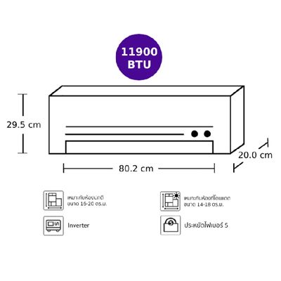 BEKO แอร์ติดผนัง 11900 BTU Inverter รุ่น BSEOG120 Wifi