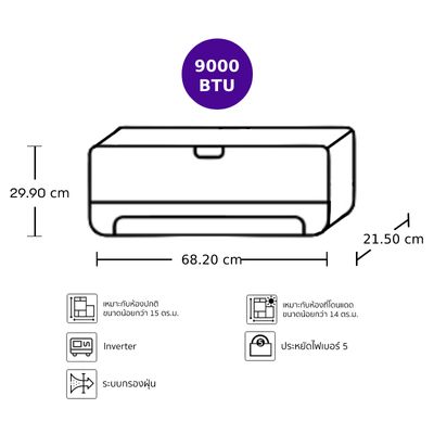 SAMSUNG แอร์ติดผนัง WindFree 9000 BTU Inverter รุ่น AR10CYECAWKN/ST