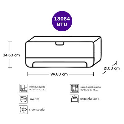 LG Air Conditioner Dual Inverter 18084 BTU INR18EN.KU1