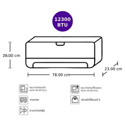 HITACHI แอร์ติดผนัง 12300 BTU Inverter รุ่น RAK-DH13PCAST