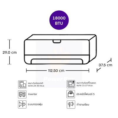 SAMSUNG Air Conditioner 18000 BTU Inverter (White) AR18DYEABWKNST