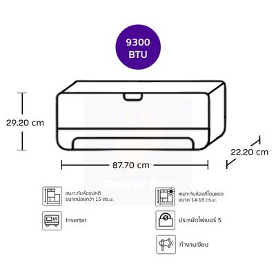 SHARP แอร์ติดผนัง BB Series 9300 BTU Inverter รุ่น AH-X10BB