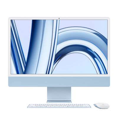 APPLE iMac M3 With Retina 4.5K 2023 (24", RAM 8GB, 256GB, CPU 8-Core, GPU 10-Core, Blue)