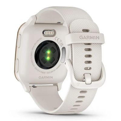 GARMIN Venu Sq 2 Music Edition Smart Watch (40mm., Peach Gold Case, Ivory Band)