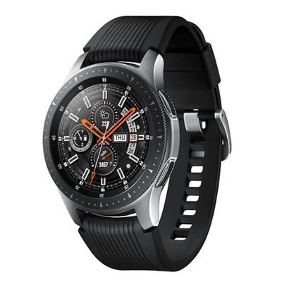 SAMSUNG สมาร์ทวอทช์ (46mm,ตัวเรือนสีเงิน,สายสีดำ) รุ่น Galaxy Watch