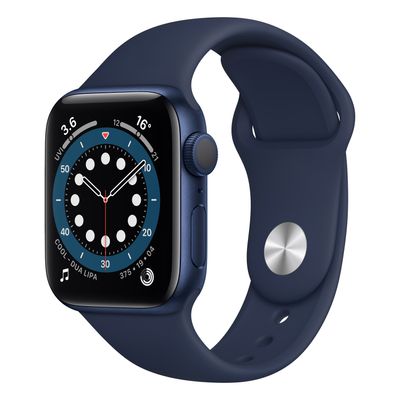 APPLE Watch Series 6 GPS (44mm, Blue Aluminum Case, Deep Navy Sport Band)