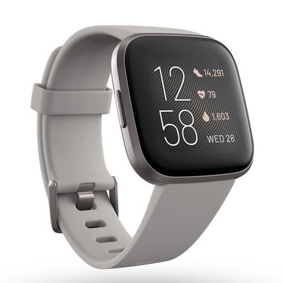 FITBIT สมาร์ทวอทช์ (39.6 mm, ตัวเรือนสี Mist Grey,สายสี Stone) รุ่น Versa 2