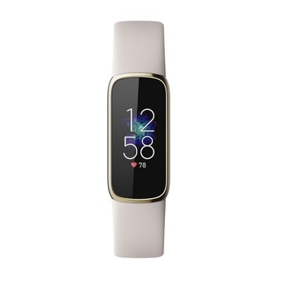FITBIT Smart Watch (17.6 mm, Soft Gold Stainless Steel Case, Lunar White Band) Luxe