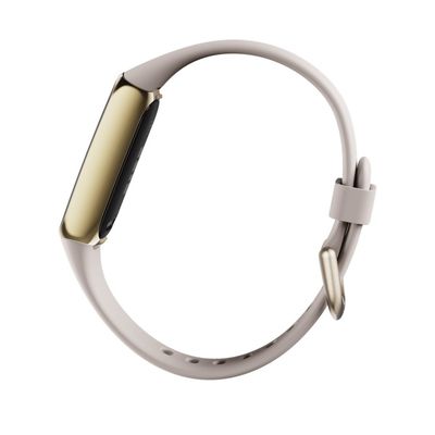 FITBIT Smart Watch (17.6 mm, Soft Gold Stainless Steel Case, Lunar White Band) Luxe