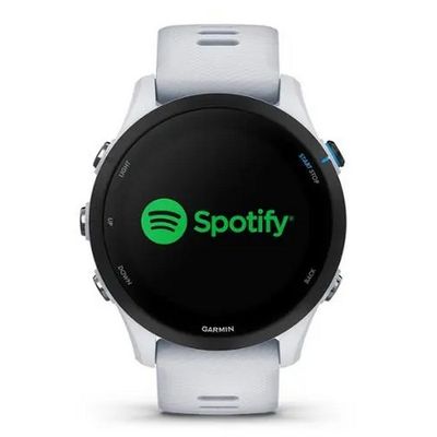 GARMIN Garmin Forerunner 255 Music GPS Wi-Fi สมาร์ทวอทช์ (46 mm, ตัวเรือนสี White Stone, สายสี White Stone)