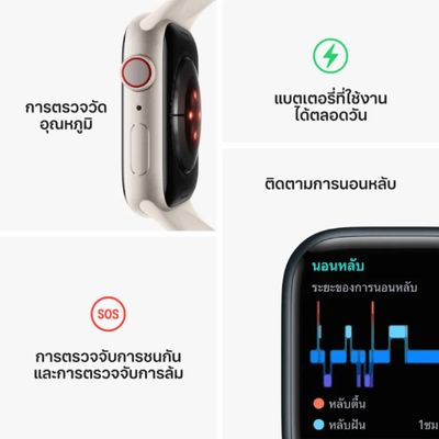 APPLE Watch Series 8 GPS + Cellular (41mm., Graphite Stainless Steel Case, Midnight Sport Band)