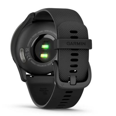 GARMIN Vivomove Trend Smart watch (40.4mm, Slate Stainless Steel Case, Black Band)