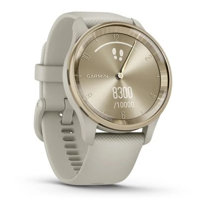 GARMIN Vivomove Trend สมาร์ทวอทช์ (40.4mm, ตัวเรือน Cream Gold Stainless Steel, สายสี French Gray)