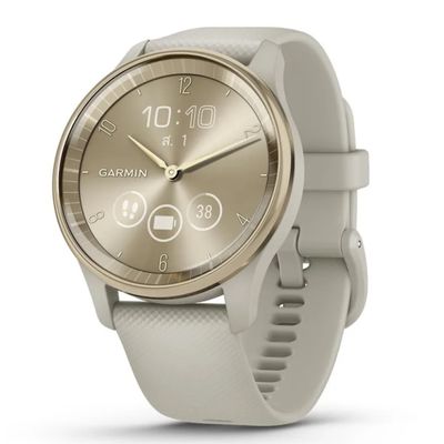 GARMIN Vivomove Trend สมาร์ทวอทช์ (40.4mm, ตัวเรือน Cream Gold Stainless Steel, สายสี French Gray)