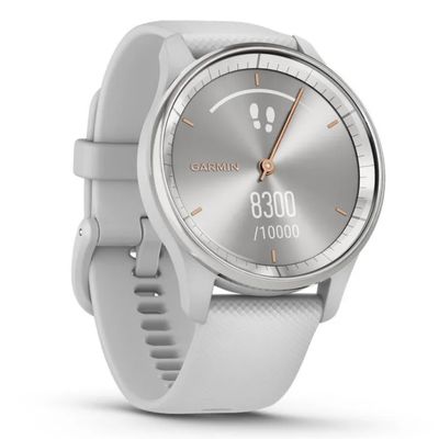 GARMIN Vivomove Trend สมาร์ทวอทช์ (40.4mm, ตัวเรือน Silver Stainless Steel, สายสี Mist Gray)