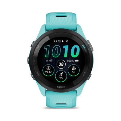 GARMIN Forerunner 265 สมาร์ทวอทช์ (46mm., ตัวเรือนสีฟ้าน้ำทะเล, สายสีฟ้าน้ำทะเล)