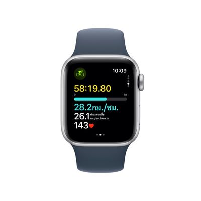 APPLE Watch Series SE GPS + Cellular 2023 (40mm., S/M Size, Silver Aluminum Case, Storm Blue Sport Band)