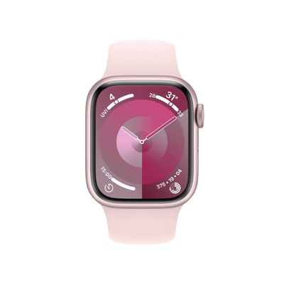 APPLE Watch Series 9 GPS 2023 (41mm., S/M Size, Pink Aluminum Case, Light Pink Sport Band)