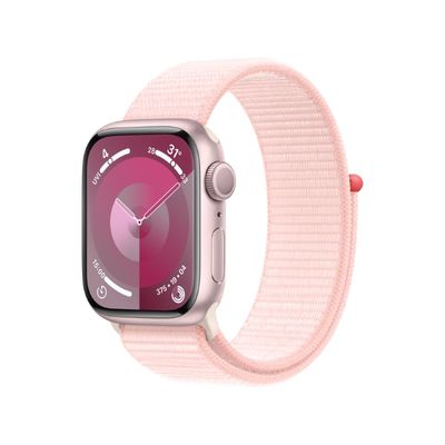 APPLE Watch Series 9 GPS 2023 (41mm., Pink Aluminum Case, Light Pink Sport Loop)