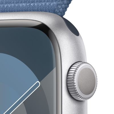 APPLE Watch Series 9 GPS 2023 (45mm., Silver Aluminum Case, Winter Blue Sport Loop)