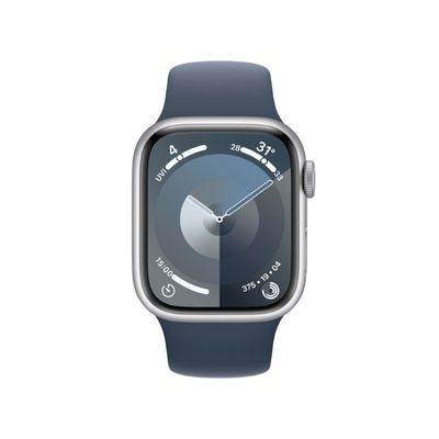 APPLE Watch Series 9 GPS + Cellular 2023 (41mm., S/M Size, Silver Aluminum Case, Storm Blue Sport Band)