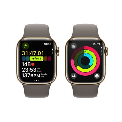 APPLE Watch Series 9 GPS + Cellular 2023 (41mm., Gold Stainless Steel Case, Clay Sport Band)