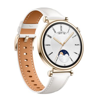 HUAWEI WATCH GT 4 Smart Watch (41mm, Gold Case, White Band) Aurora-B19L