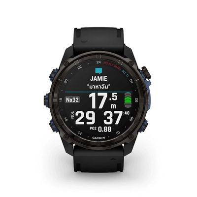GARMIN Smart Watch (51mm., Carbon Gray Case, Black Band) Descent Mk3i